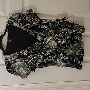 Alfani Faux Wrap Top Green White Black Size Petite Small